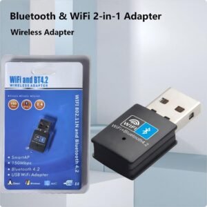 USB 300Mbps WiFi & Bluetooth 4.2 2-in-1 Adapter | Driver-Free Portable Wireless Receiver